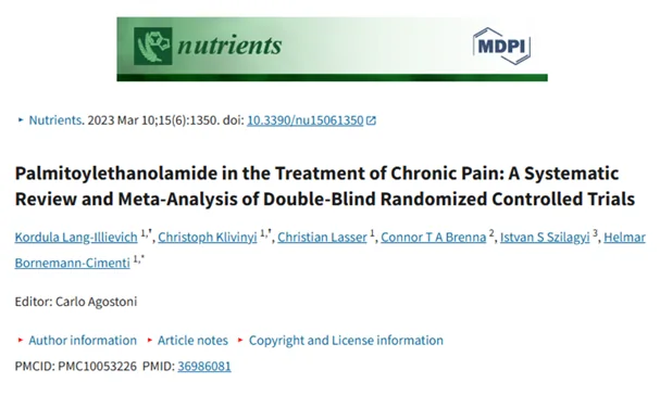Studie im Journal Nutrients: Palmitoylethanolamide in the Treatment of Chronic Pain