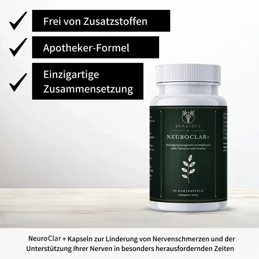 NeuroClar+ Kapseln: frei von Zusatzstoffen, Apotheker-Formel, einzigartige Zusammensetzung